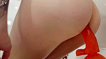 Watch Mia Park's Soapy Asshole Gape on Huge Dildo!