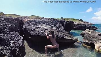 Sasha Bikeyeva's Passionate Nude Beach Dance in Mallorca Nature