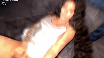 i caught hot neighbor jerking off and fucked her cum mouth twice