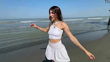 Tempting Latina Fan Fuck Beach Creampie Internal Bliss