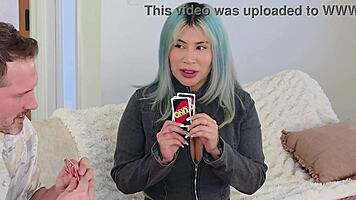 big ass latina strips naked for uno and twister, ready for wild pounding game 🎲🍑