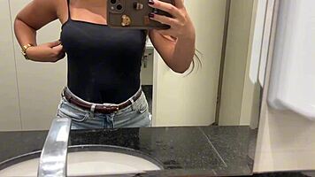 Risky Public Bathroom Masturbation Dripping Wet Cunt