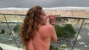 Balcony Anal Creampie in Rio de Janeiro
