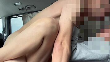 Petite Japanese Beauty Sucks Cock and Takes Cumshot in Risky Car Fuck