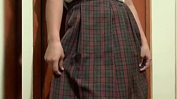  petite latina strips miniskirt for intense pussy relief
