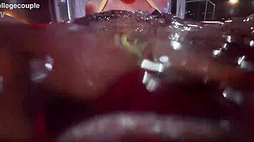 underwater sex in soaked underwear with titjob and creampie dripping out