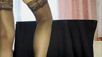 gilf gives sloppy deepthroat blowjob ends in creampie mouthful