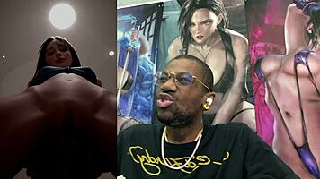 Ebony Slut Double Penetrated in Public Cumshot