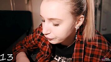 Girl Next Door Teases with Mouthful Neighbor Surprise