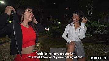 public park pickup petite latina slut for rough anal threesome