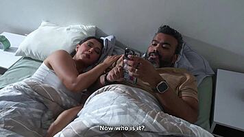 Curvy Latina Milf Shares Bed with Muscular Bodybuilder Cuckold Hubby