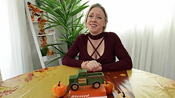 Breezy bri teases with wet pussy and tight ass before thanksgiving feast