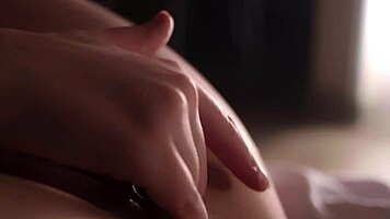 oops dripping wet pussy soaks bed in close-up view