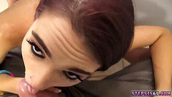 post-orgasm bondage, now suck stepbro's banana deep for more!