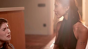 Friend's breakup blues fade with playful tongue teasing 4k