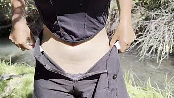 Public PISSING COMPILATION in nature road trip POV free use