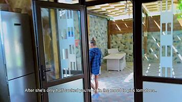 laura quest bares her petite natural tits and ass for barefoot countryside adventures