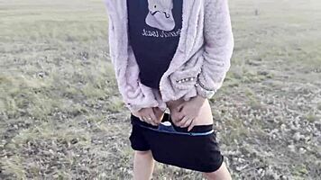 Public PISSING COMPILATION in nature road trip POV free use
