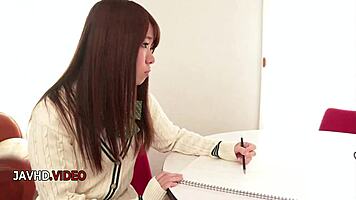 Steamy Japanese Classroom Blowjob by Asian Cutie Chihiro Nishikawa!