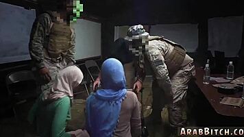 perfect muslim babe sneaks into army base for forbidden fun!