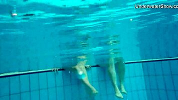 diana and simonna tease in skimpy bikinis underwater