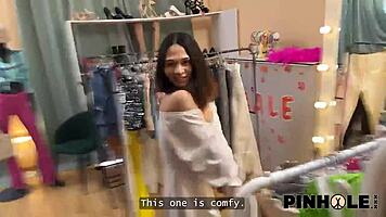 Russian teen anal dildo fuck fitting room vibrator