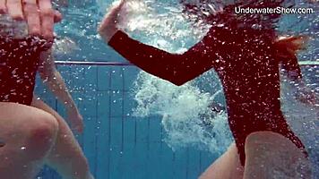 diana and simonna tease in skimpy bikinis underwater
