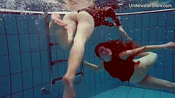 diana and simonna tease in skimpy bikinis underwater