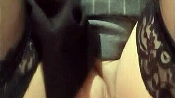 wet huge natural tits bounce as pretty black babe masturbates juicy pussy lips