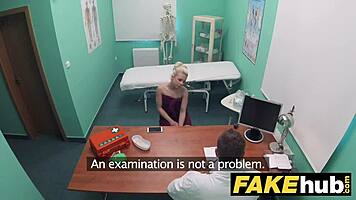 horny doctor pounds freshly shaven petite teen pussy in fake hospital exam