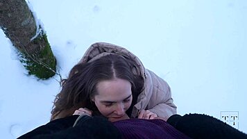 winter forest walk turns into pussy-pounding bliss 4k 😍🌲💦