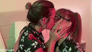 young blonde angèle ice dives into her first steamy lesbian toy party 😘