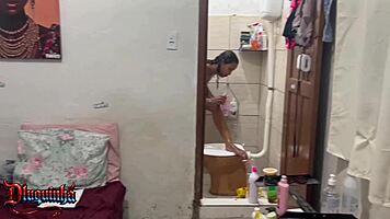 she fingers herself in bathroom i watch every juicy moment