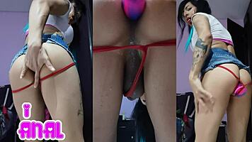 trans flaquita's tight ass takes monster cock 😍 gaping fisting