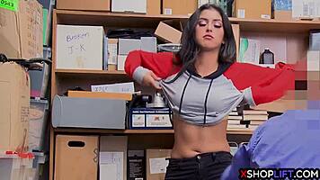 hot latina teen licks lollipop then gets smashed in garage