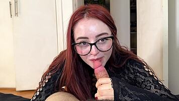 yo check out this cheating redhead latina babe with big tits in a fantasy pov blowjob