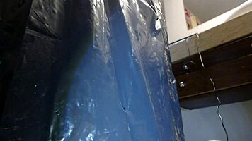 Latin tranny teen gapes ass wide with massive toys