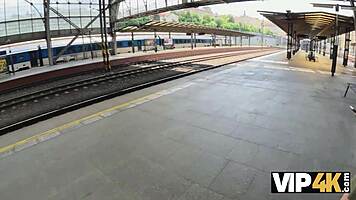 vip4k blonde babe's hardcore pussy pounding in train toilet