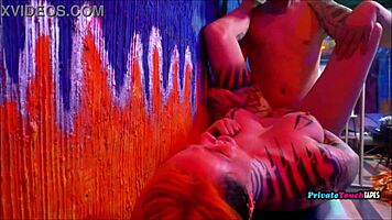 young russian couple passionately does rough anal on cam in bedroom