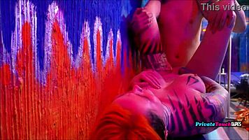 young russian couple passionately does rough anal on cam in bedroom