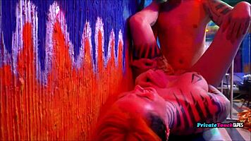 young russian couple passionately does rough anal on cam in bedroom