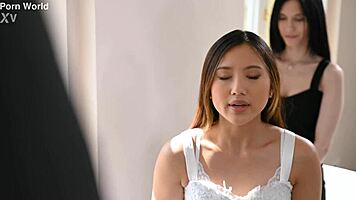 On her wedding day bride May Thai surrenders all holes to minister