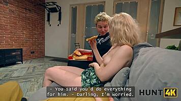 Russian Blondie's Thrilling Passion in Hunt4k Deal