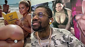 freckled blonde shoves bottle in ass before bbc facial bukkake blast