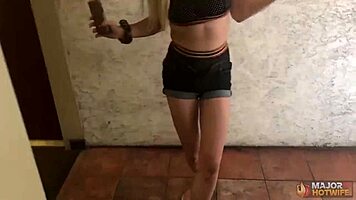 Petite Blonde Coed's Pussy Wrecked by Massive Black Cock!