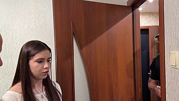 Delivery guy joins boyfriend to pound my tight wet pussy hard