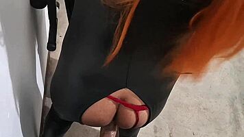 trans black widow bubble ass toys secret cosplay mission play