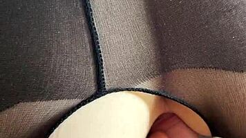 Redhead babe in high heels and stockings rides cock moaning with big ass shaking