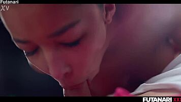 tgirl lia lin pounds petite nata gold in vr trans lesbian creampie