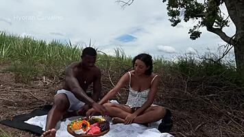 Natural Picnic Adventure with Friend Turns Intimate